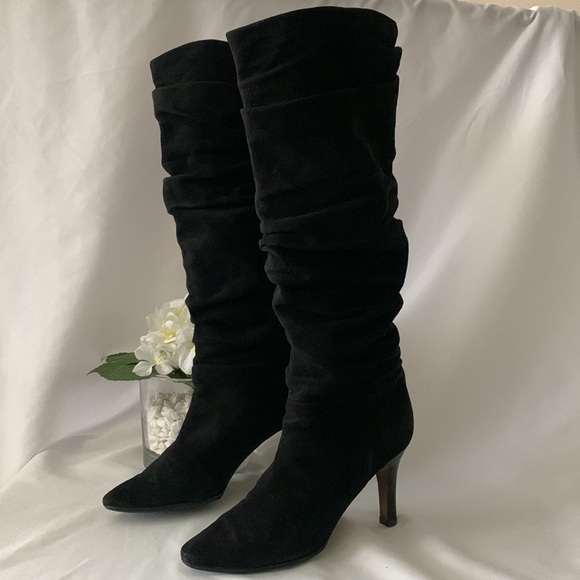 MANOLO BLAHNIk Slouchy Suede Leather Boots - Picture 1 of 15
